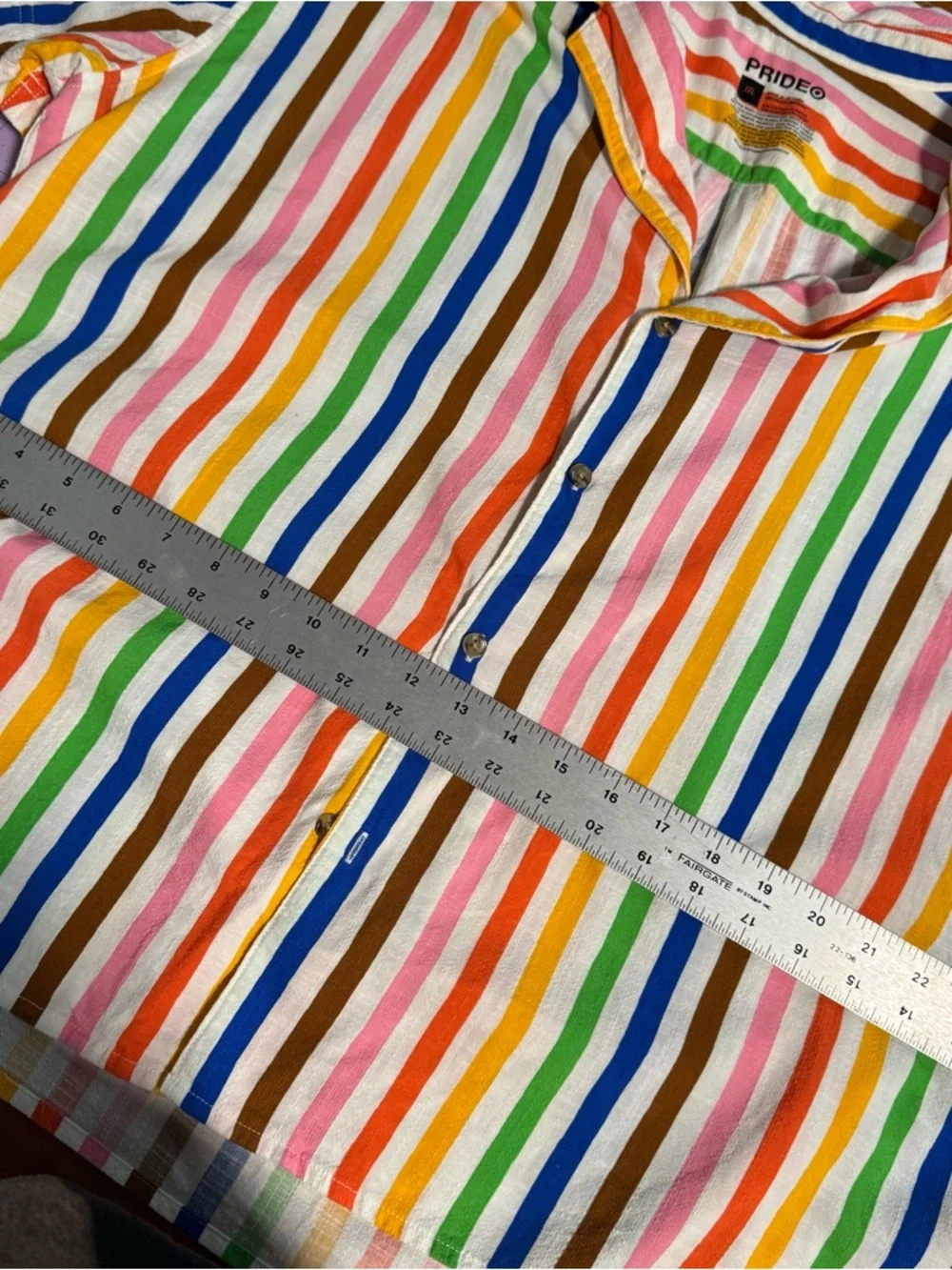 Target PRIDE© Multicolor Vertical Stripe Button-Down Shirt XXL - Picture 5 of 5